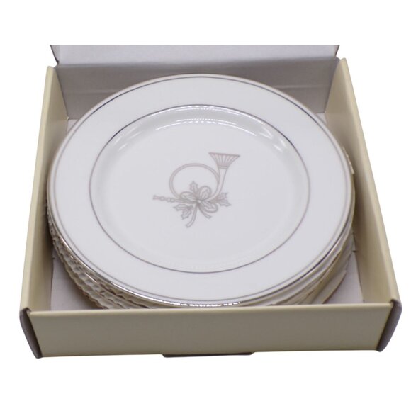 NEW Lenox Classics Collection Federal Platinum Seasonal Dessert Plates Set-4 8" - Picture 6 of 9